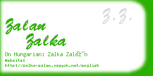 zalan zalka business card